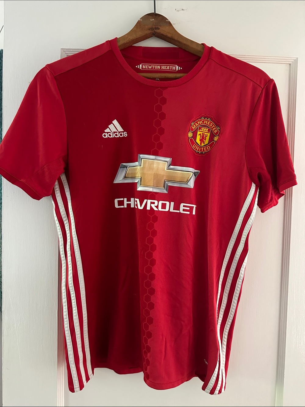 Adidas Manchester United Ibrahimovic Red Home Jersey with Chevrolet Logo Medium